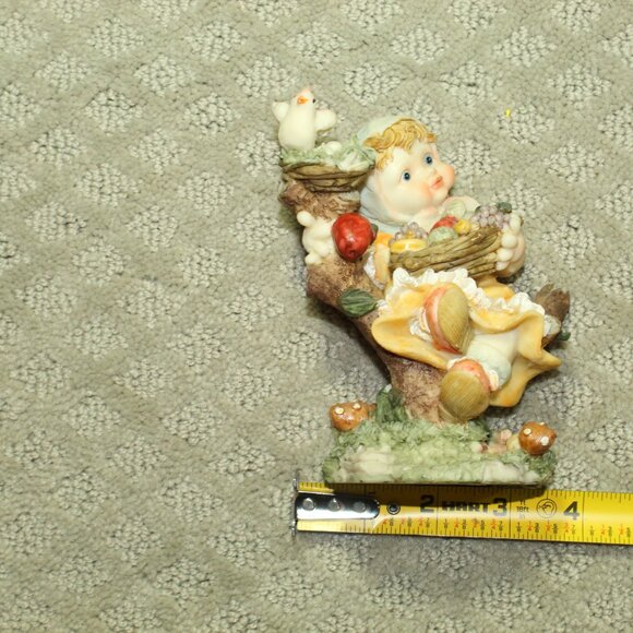 Set of 2 Vintage Resin Boy and Girl in Trees ~5.5" Figures - Picture 7 of 8